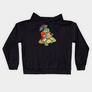 Relaxing Frog King Kids Hoodie